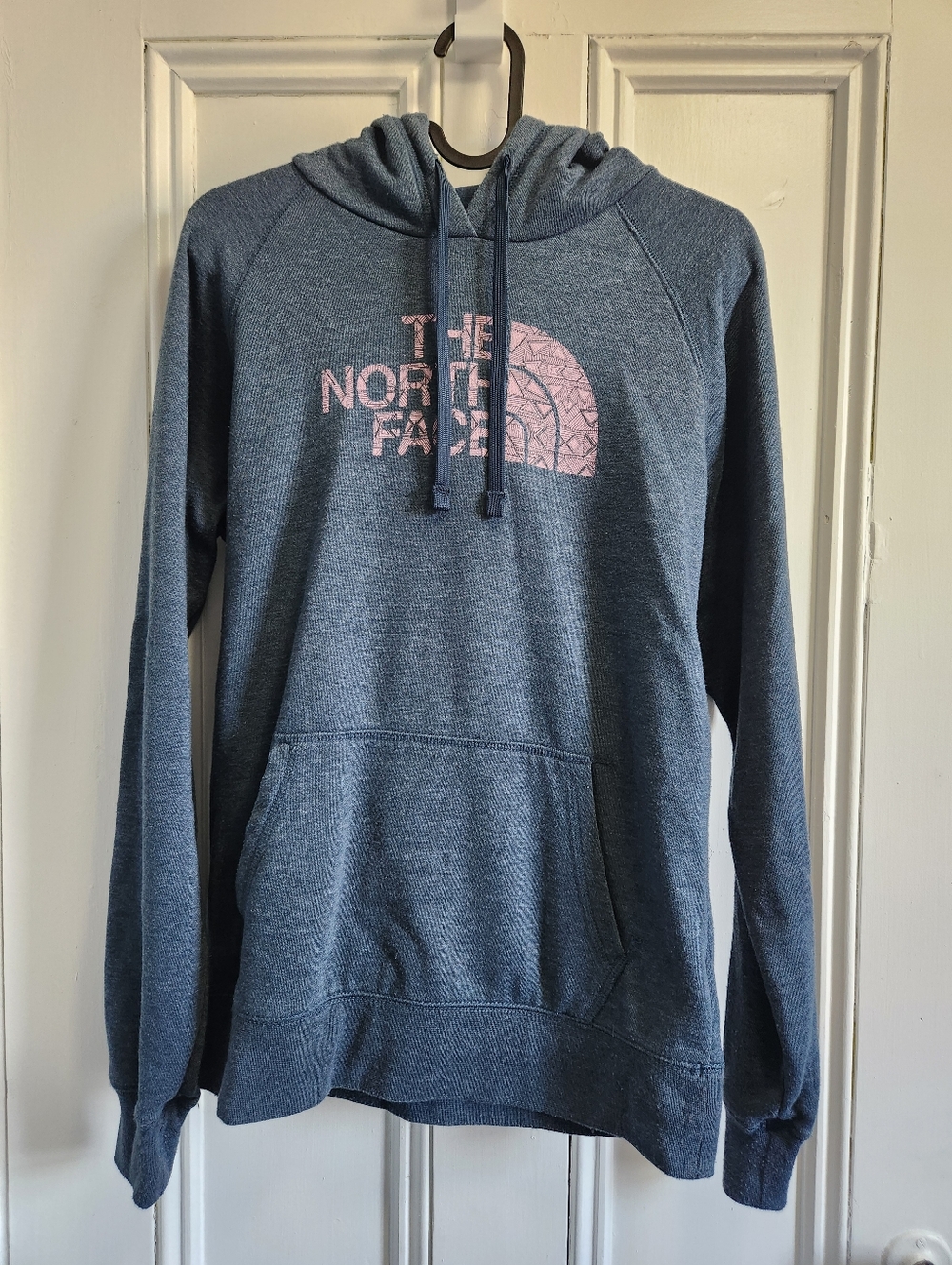 The North Face Half Dome Pullover Hoodie Grey Pink Logo - Size XS